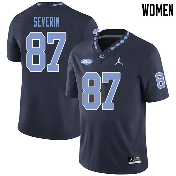 Jordan Brand Women #87 Paul Severin North Carolina Tar Heels College Football Jerseys Sale-Navy